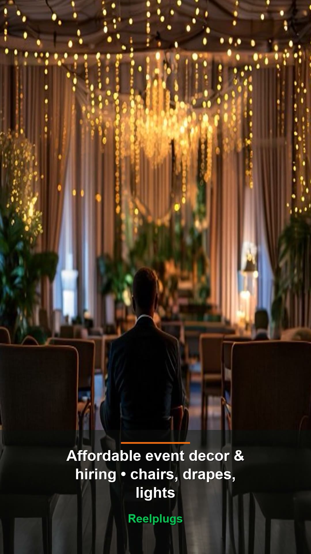 Affordable event decor & hiring — chairs, drapes, lights