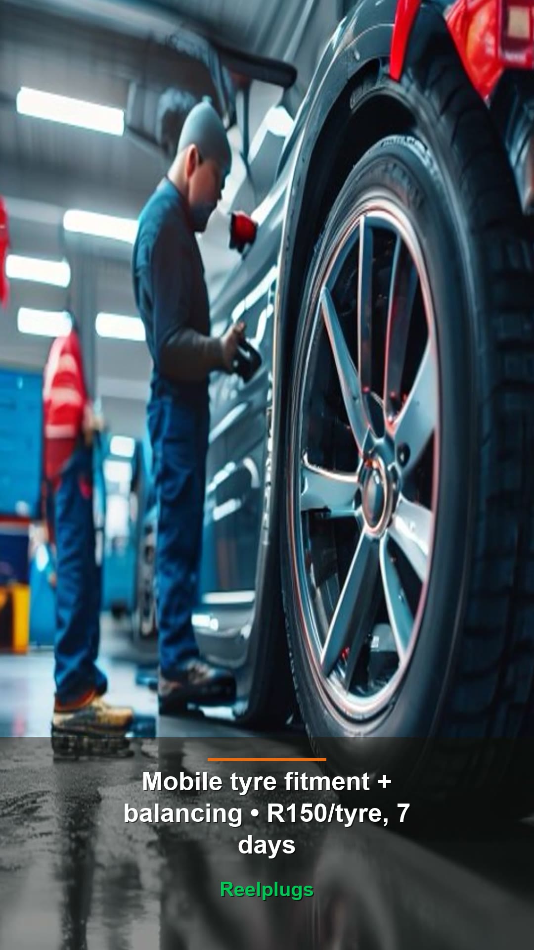Mobile tyre fitment + balancing — R150/tyre, 7 days