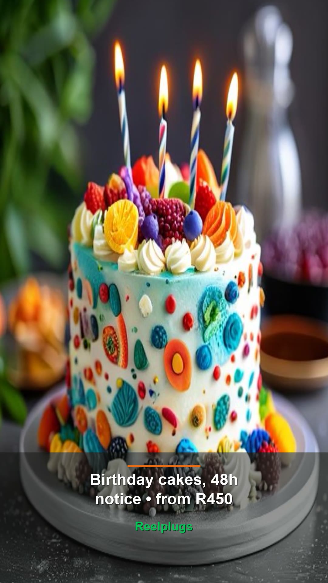 Birthday cakes, 48h notice — from R450