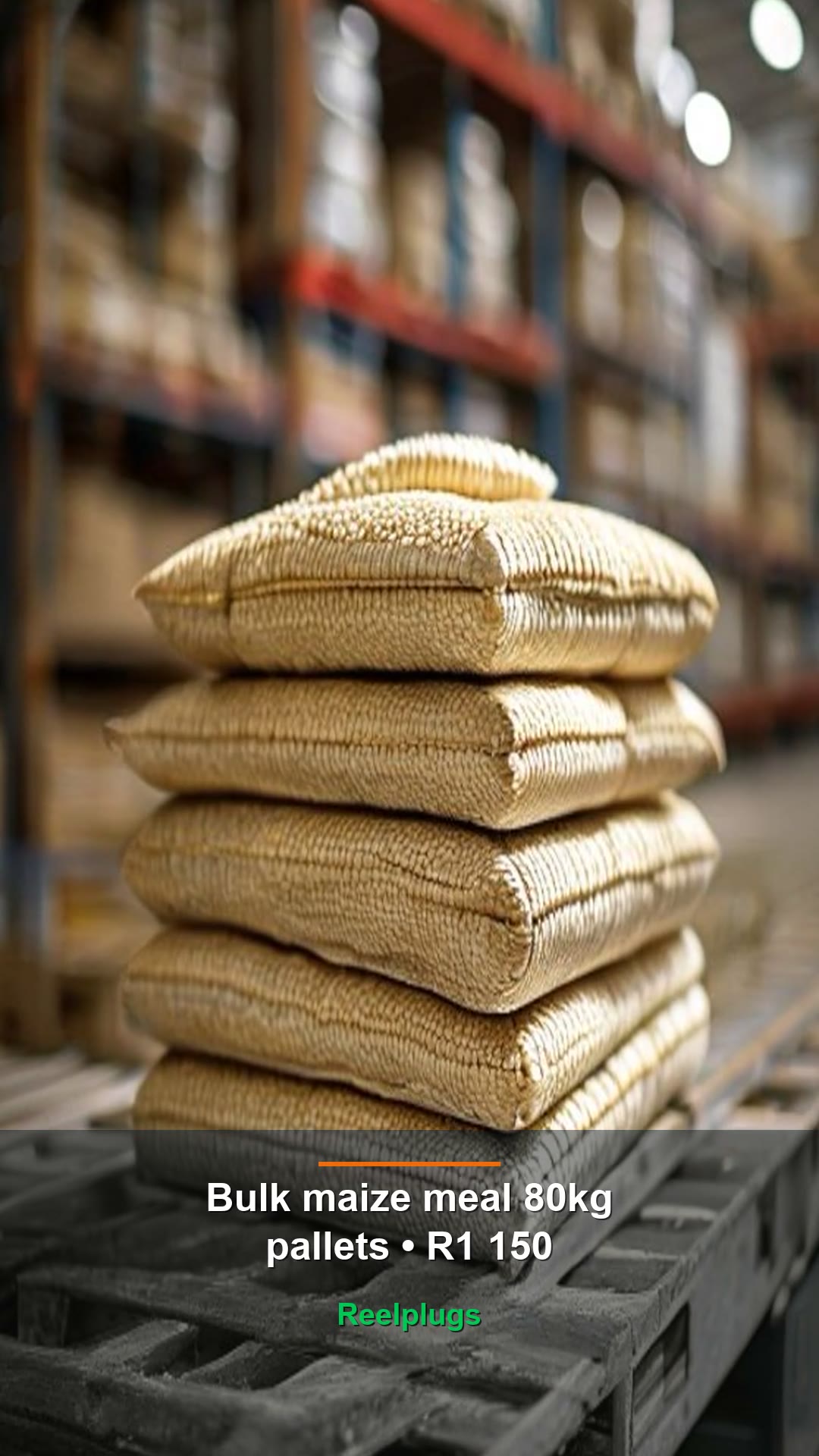 Bulk maize meal 80kg pallets — R1 150