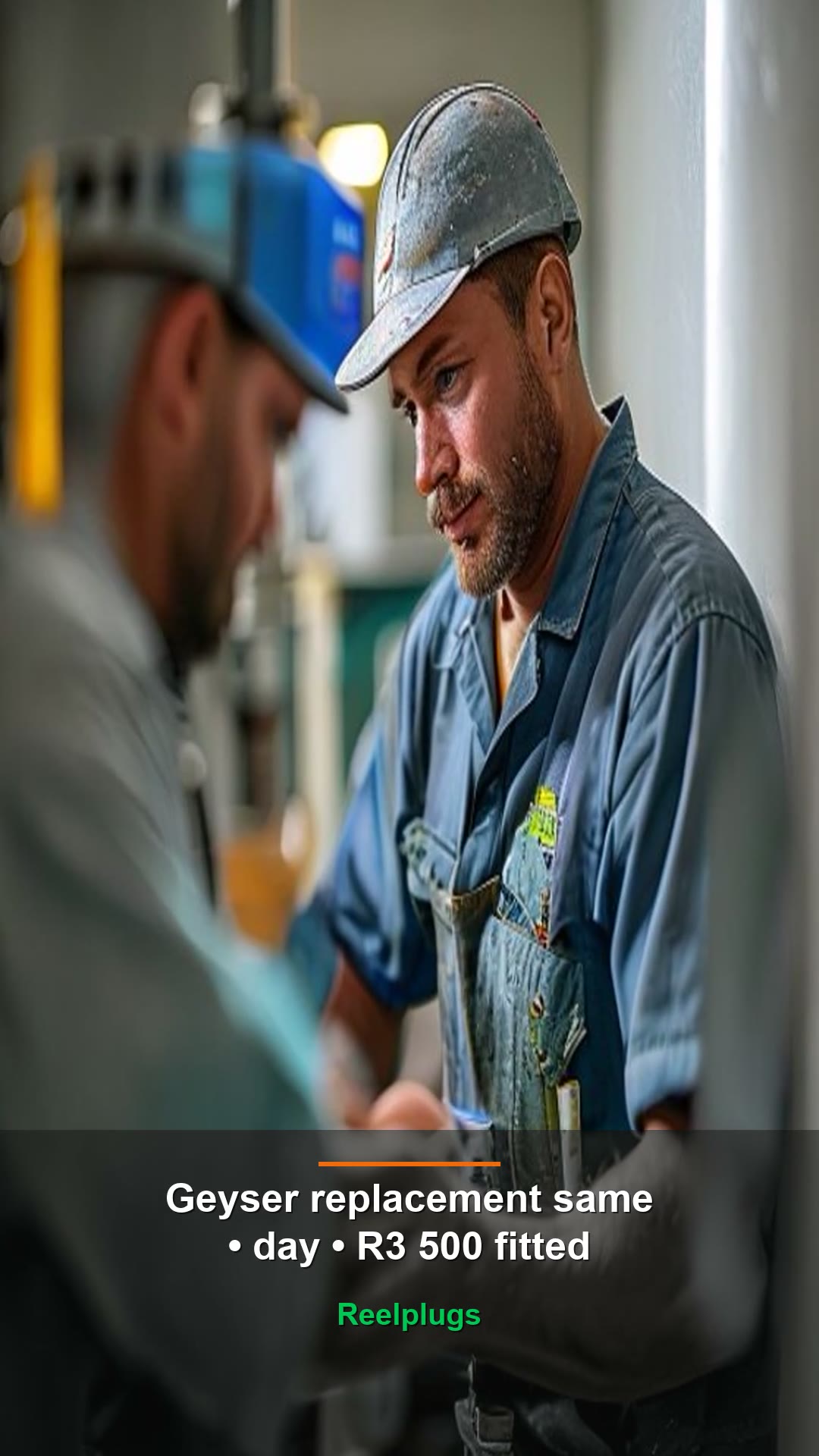Geyser replacement same-day — R3 500 fitted