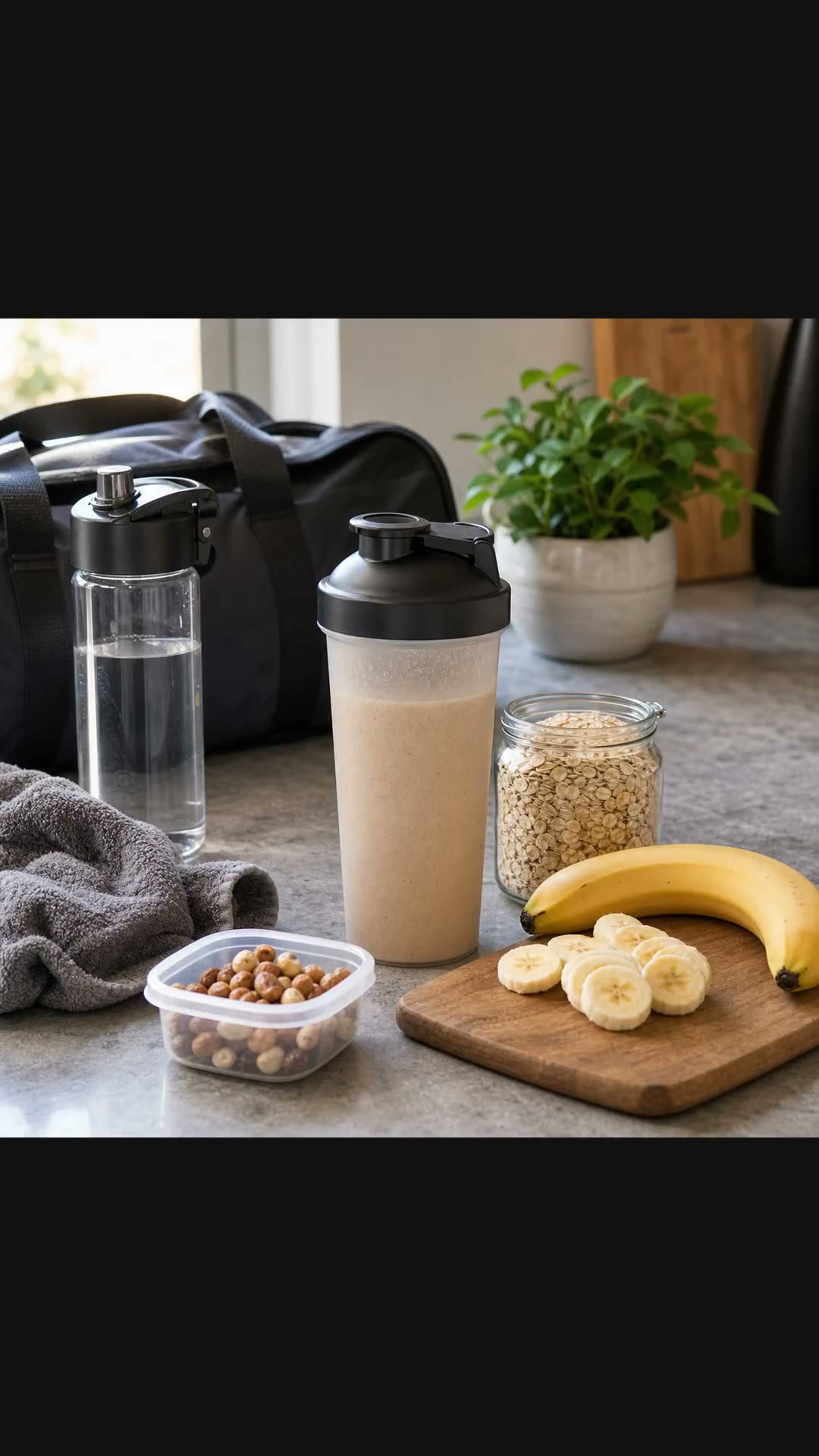 Recovery kit restock: shaker, whey, electrolytes, and quick carbs for the next strength block.