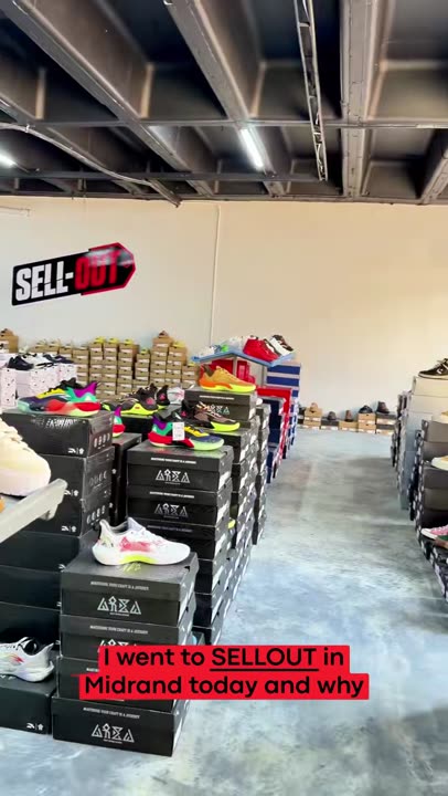 SellOutSA sneaker warehouse Midrand - big brands up to 60% off. 62 Old Pretoria Rd, weekends 10am-3pm.