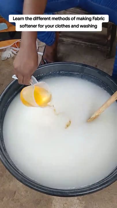 Fam, we don't gatekeep here learn the easiest and simplest way to make your fabric softener for your clothes. Very affordable cost price for production and outsourcing good vendors for all your chemicals. #laundry #clothes #washing #fabricsoftener #clean