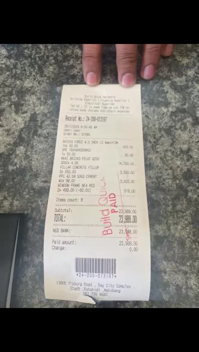 R23,989 building materials haul for dream home build. SA building project inspiration.